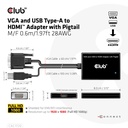 VGA and USB-A to HDMI™ Adapter with Pigtail M/F 0.6m/1.97ft 28AWG