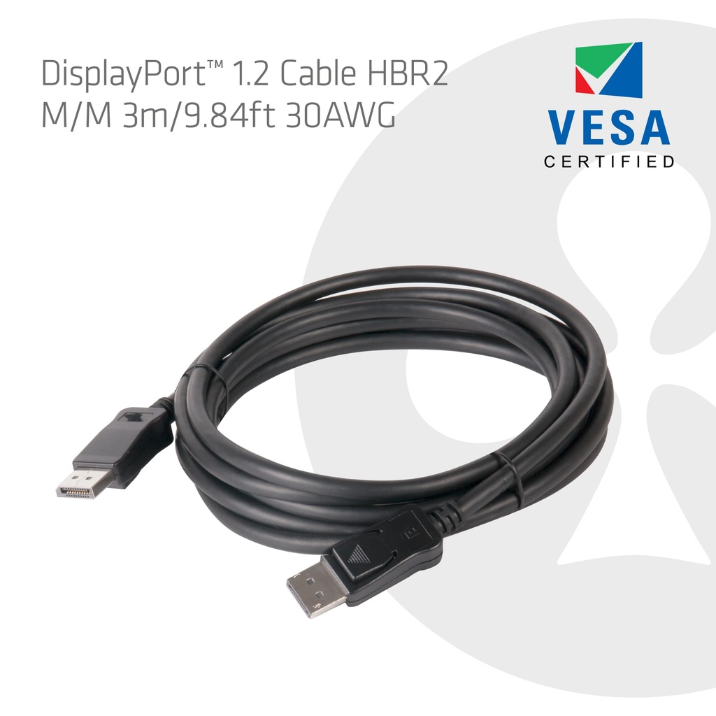 DisplayPort™ 1.2 Cable HBR2 M/M 3m/9.84ft 30AWG