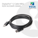DisplayPort™ 1.2 Cable HBR2 M/M 3m/9.84ft 30AWG