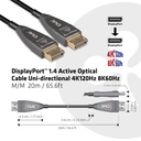 DisplayPort™ 1.4 Active Optical Cable Unidirectional 4K120Hz 8K60Hz M/M 20m/65.62ft