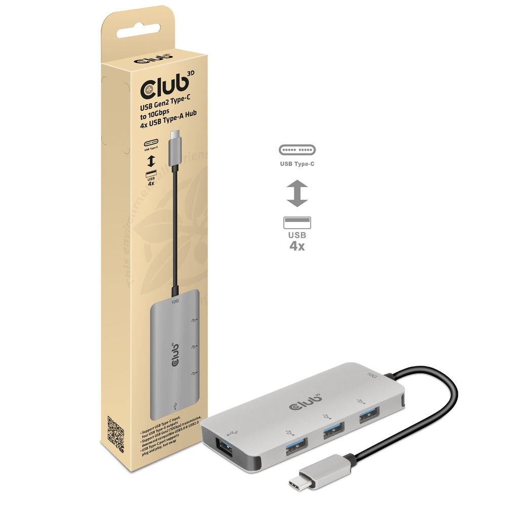 CSV-1547 USB‑C to 10Gbps 4‑Port USB‑A Hub