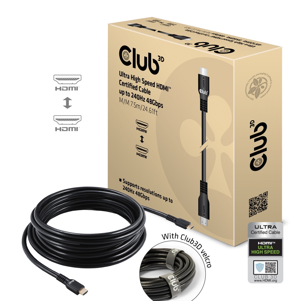 CAC-1378 Ultra High Speed HDMI™ Certified Cable 4K120Hz 8K60Hz 48Gbps 7.5m/24.61ft