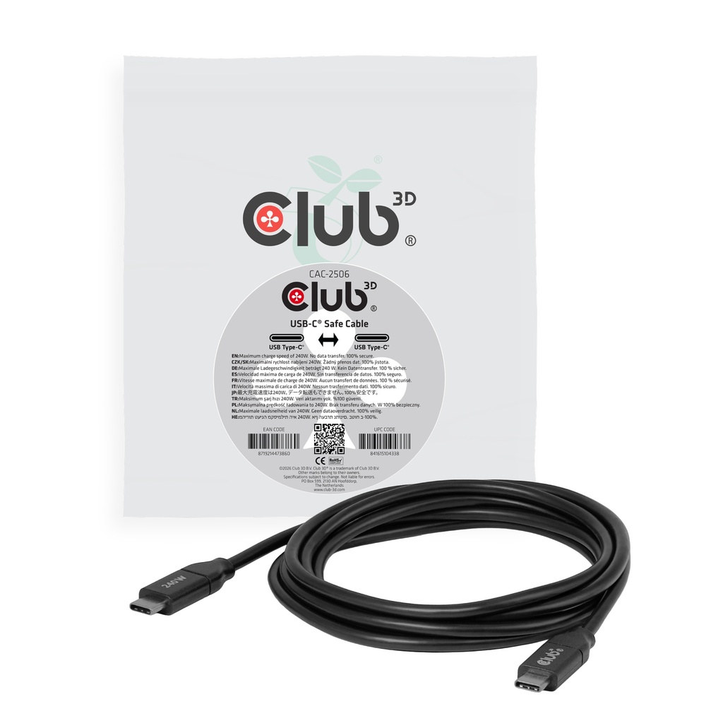 CAC-2506 USB-C® Safe Cable 240W No Data 2m/6.56ft