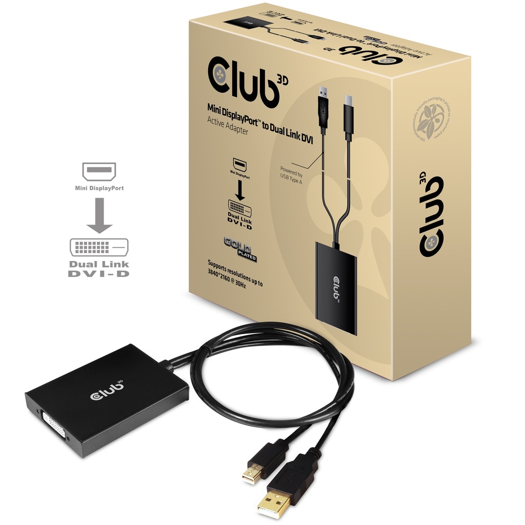  CAC-1130 Mini DisplayPort™ to Dual Link DVI Active Adapter (HDCP ON) 