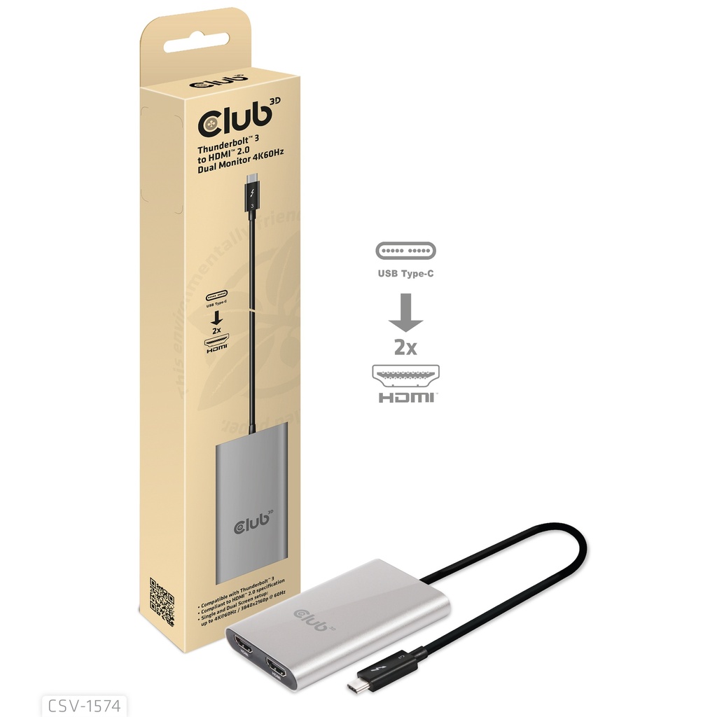 CSV-1574 Thunderbolt™ 3 to HDMI™ Dual Monitor 4K60Hz