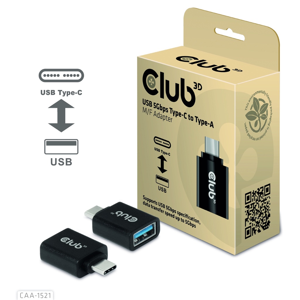 CAA-1521 USB‑C® 5Gbps to USB‑A Adapter M/F
