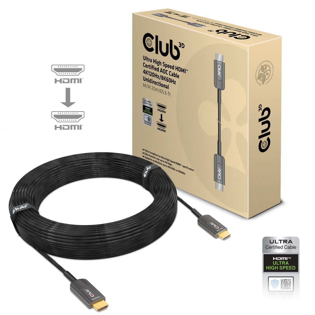 CAC-1379 Ultra High Speed HDMI™ AOC Cable 4K120Hz/8K60Hz Unidirectional 20m/65.62ft