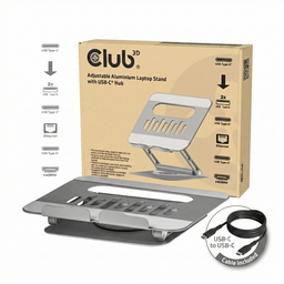 [CSV-2554] CSV-2554 Adjustable Aluminium Laptop Stand with USB‑C® Hub 4K60 100W 360°
